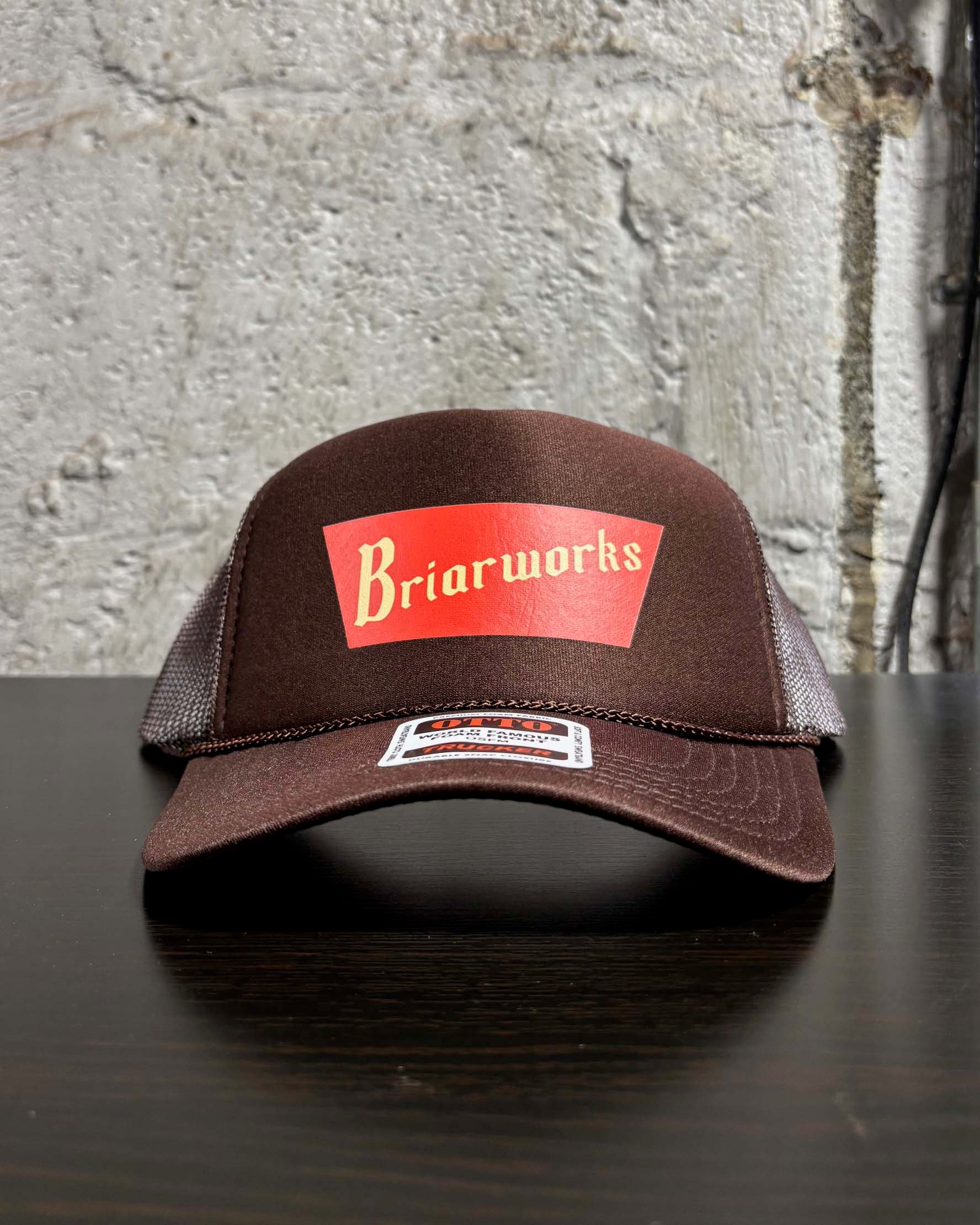 banquetworks-casquette-trucker-mousse-logo-bi-re-noire-marron image 2
