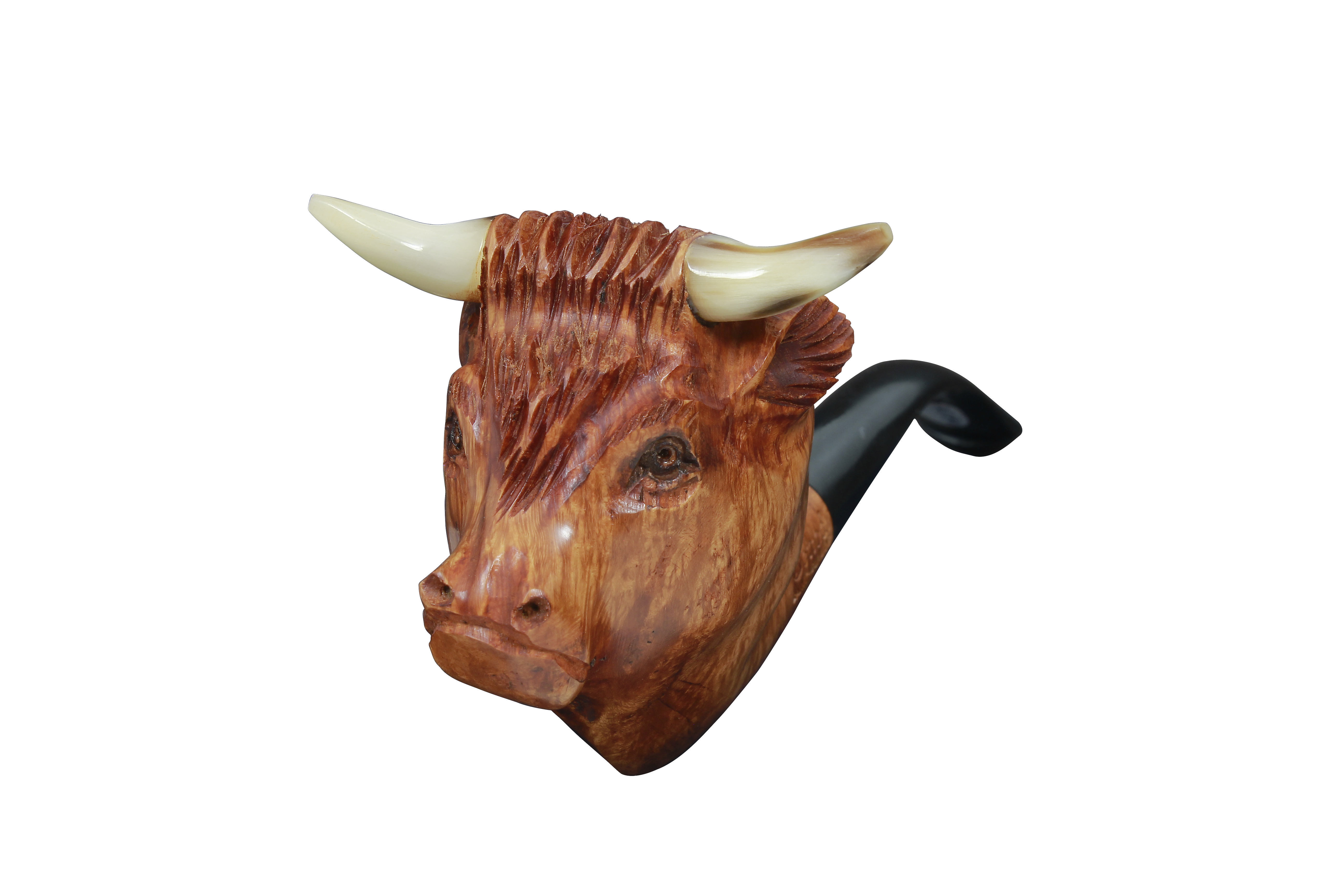vincent-genod-taureau-pipe-courbe-bruy-re-sculpt-e-t-te-taureau image 1