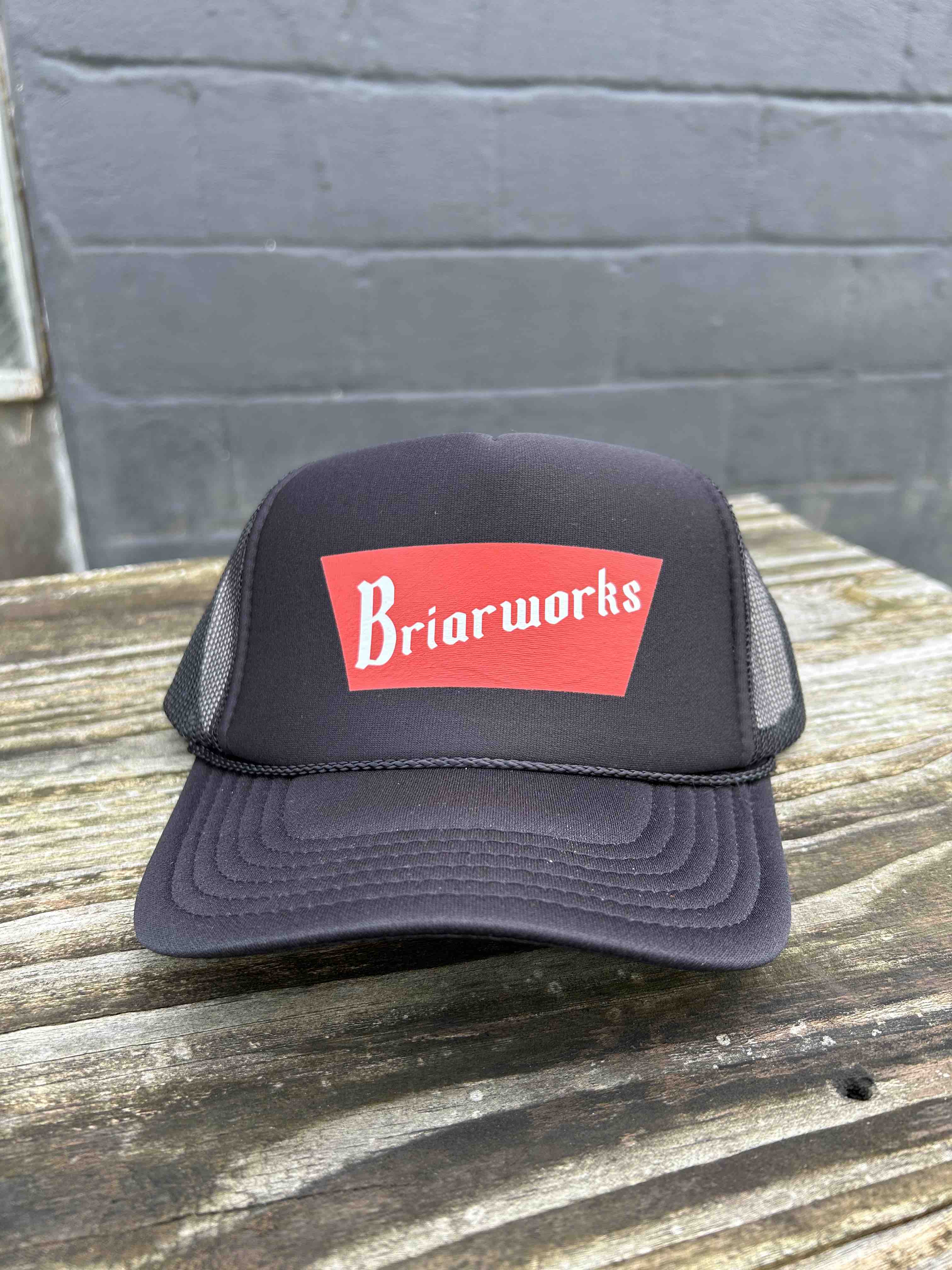 banquetworks-casquette-trucker-mousse-logo-bi-re-noire-marron image 1